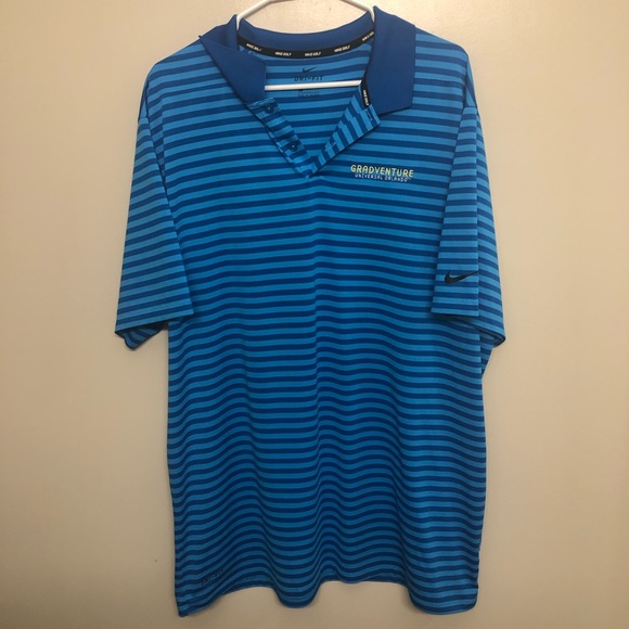Nike Other - Nike Dri fit gradventure polo shirt blue striped